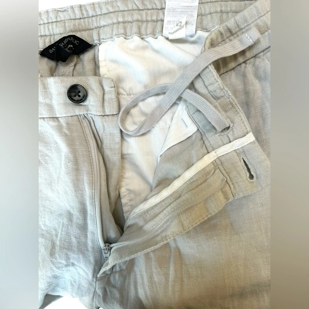 Men's Light Gray Casual Linen Blend Pants